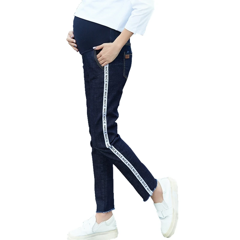 

Spring and Autumn thin section of women's jeans nine pants adjustable pregnant women pants zwanger ropa premama pregnant clothes