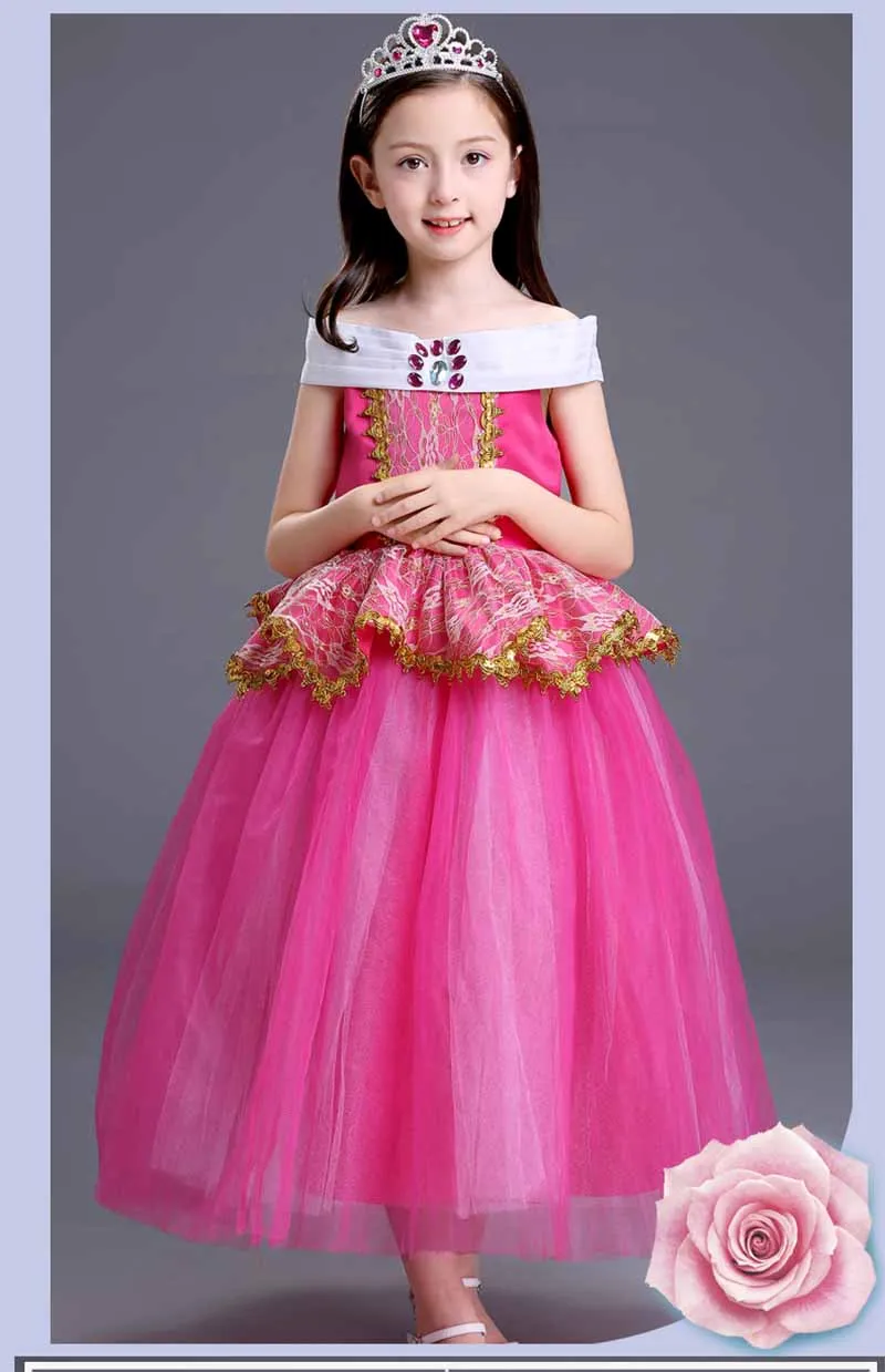 Children`s Halloween Costume Girls Pink Ball Gown Party Dress For Baby Girls Princess Dress Girls Fancy Dress For Kids 100-155cm