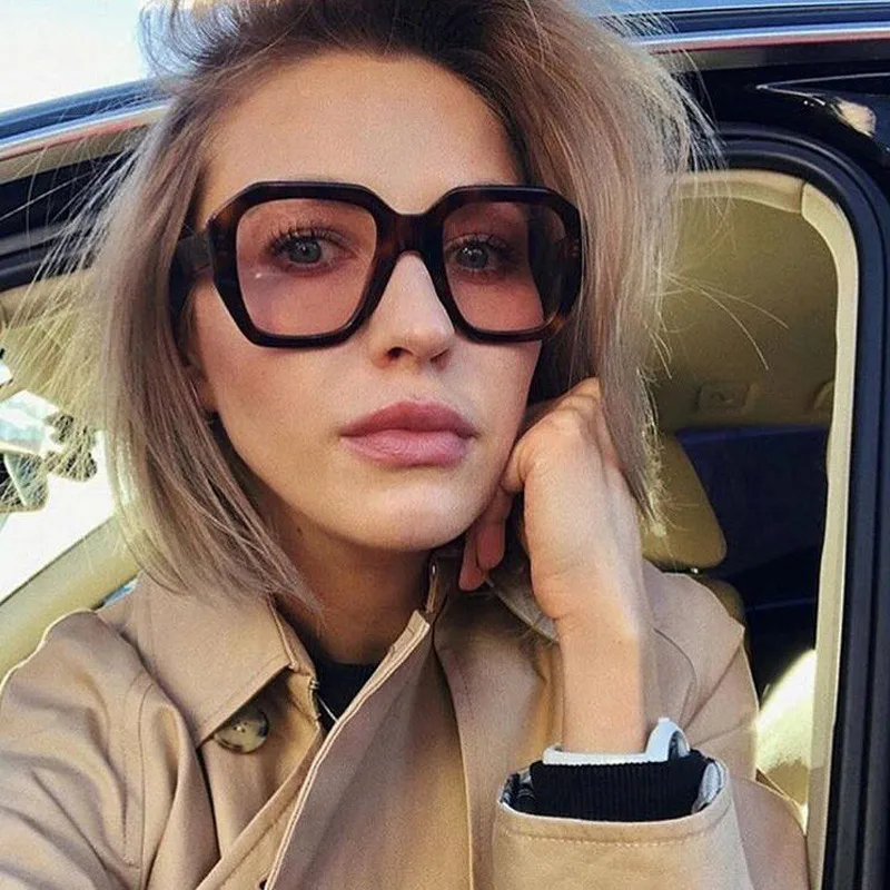

Evrfelan Oversized Square Sunglasses Women Designer Brand Big Sun Glasses Female uv400 Fashion Eyeglasses Ladies gafas de sol