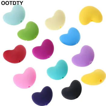 

10 Pcs/Set Food Grade Silicone Beads DIY Tool Baby Pacifier Teether Necklace Heart Shape Teething Massage Bite Safe