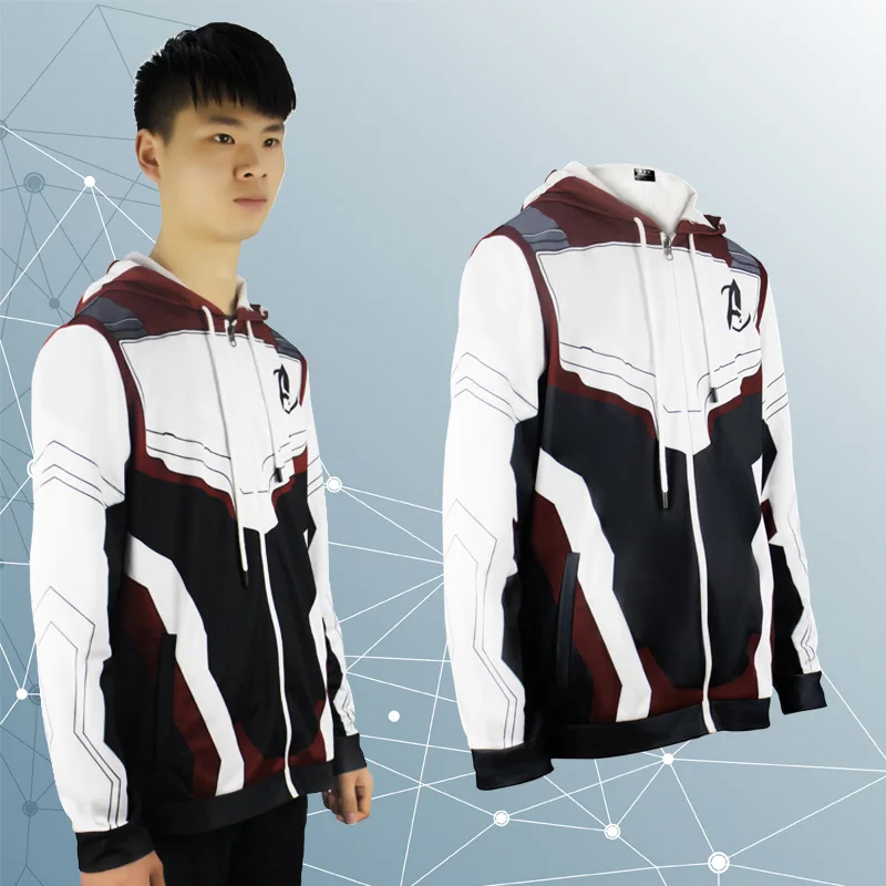 Hoodie Cosplay Avengers Endgame Quantum Realm Sweatshirt Jacket Advanced Tech Costumes Avengers End Game Hood Superhero Hoodies