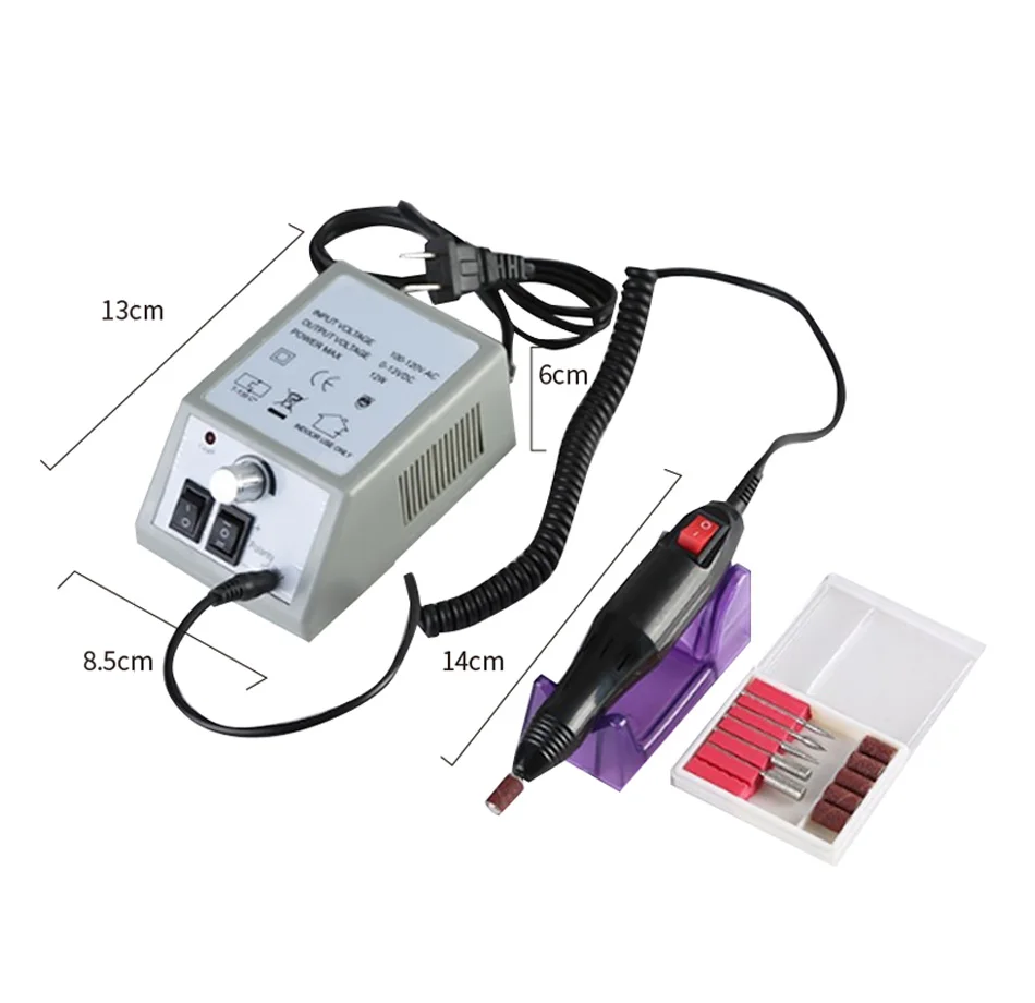 Аппарат для маникюра Профессиональная электрическая дрель для ногтей машина для маникюра 20000 ОБ/мин пилка для ногтей керамические сверла для ногтей