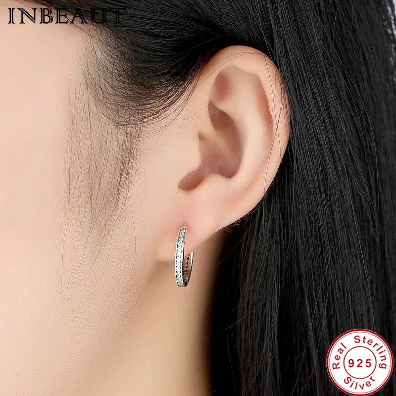 Женские серьги гвоздики из серебра 100% пробы с фианитом|stud earrings|zircon stud earringsearrings women