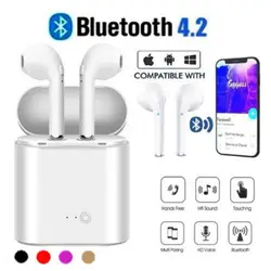 Новый i7S Мини Bluetooth наушники Super Clear стерео Бас беспроводной гарнитура с микрофоном зарядки коробка для всех смартфонов