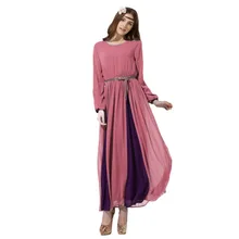 Elegant Women Long Chiffon Dress Vintage Kaftan Jilbab Islamic Muslim Abaya Cocktail Party Y6