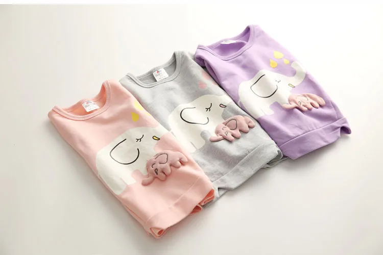 2018 Spring Autumn Female 2-10 Years Old Children'S Birthday Gift Long Sleeve Cartoon Elephant Baby Kids Sweatshirt For Girls (20)