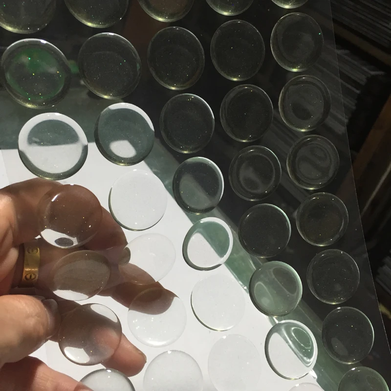 100pcs 16 20 25mm Round 3D Transparent/Flash Clear Epoxy Adhesive Circles Bottle Cap Stickers Resin Bottle Cap Crafting DIY