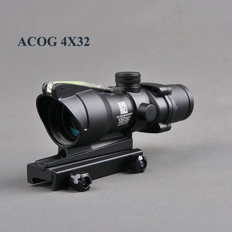 

Hunting Trijicon ACOG 4X32 Scope Fiber Source Red Green Illuminated Optic Scope Tactical Riflescope Sniper Gear Outdoor Hunting