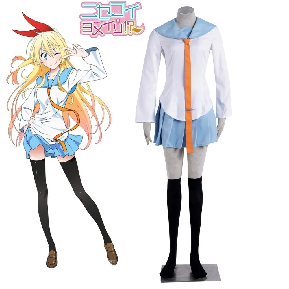 

Unisex Japan Anime Nisekoi Kirisaki Chitoge Cosplay Costumes School Uniform Sailor Custom Size
