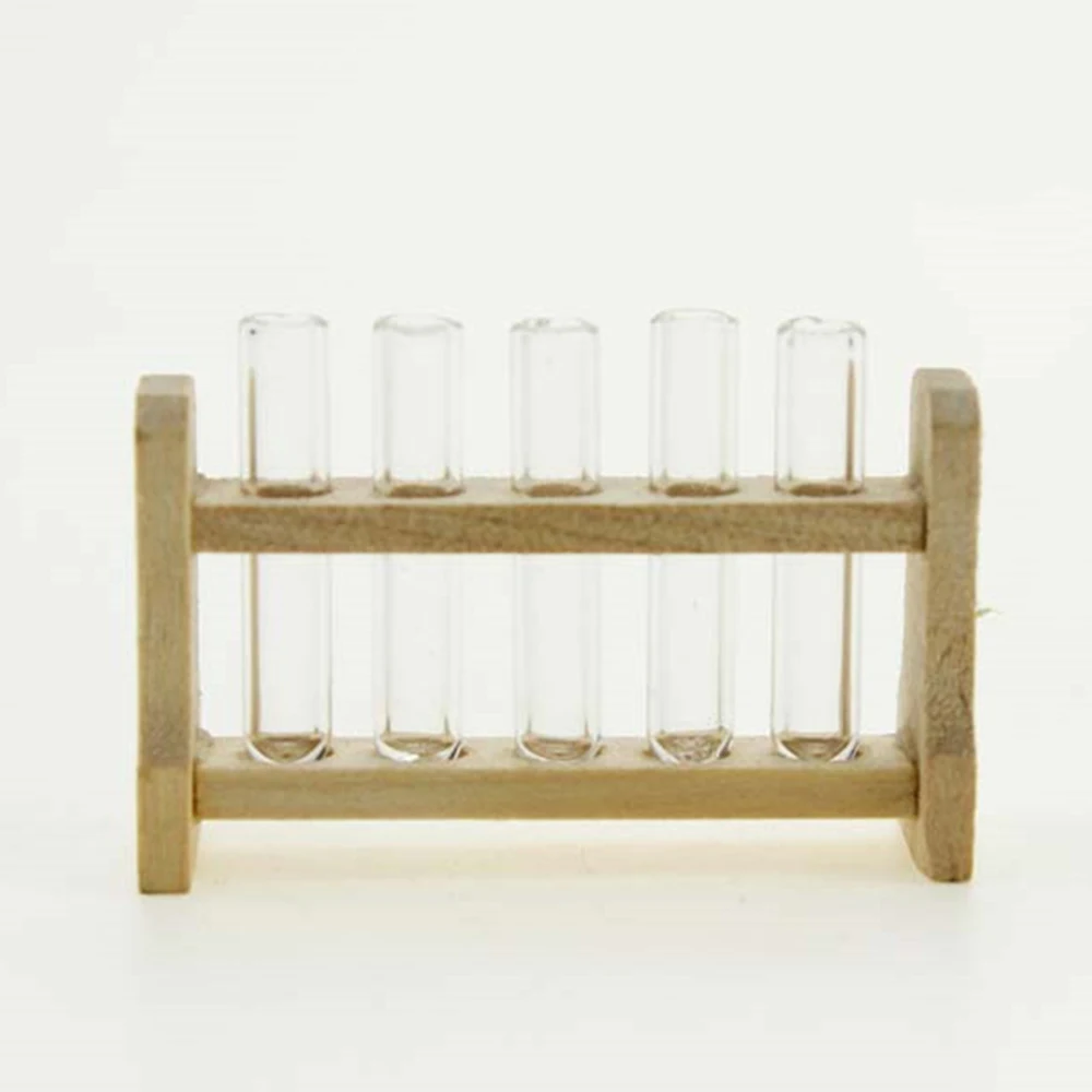 

1/12 Dollhouse Miniature Accessories Mini Laboratory Test Tube with Bracket Simulation Model Toys for Doll House Decoration
