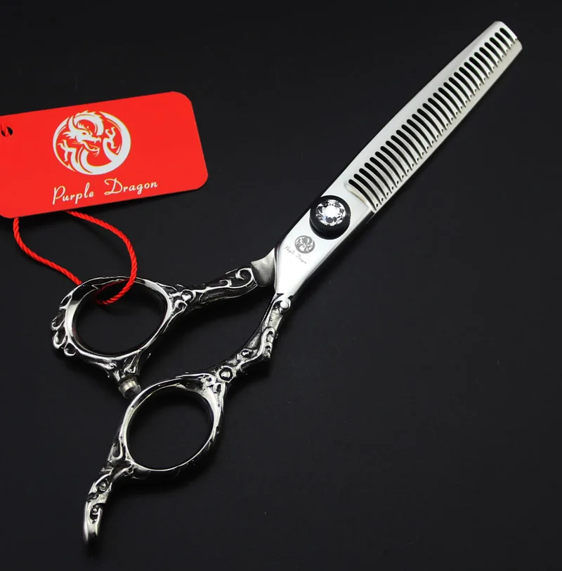

High Quality 6.0Inch JP440C Thinning Scissors,Purple Dragon Hair Shears with Maya Handle for Salon Hairdressers 1Pcs LZS0541