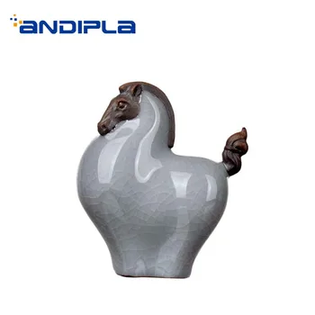 

Creative Decoration Ornament Ceramic Porcelain Ice Crackle Kiln Ponies Office Kung Fu Tea Set Tea Pet Art Figurines Souvenir