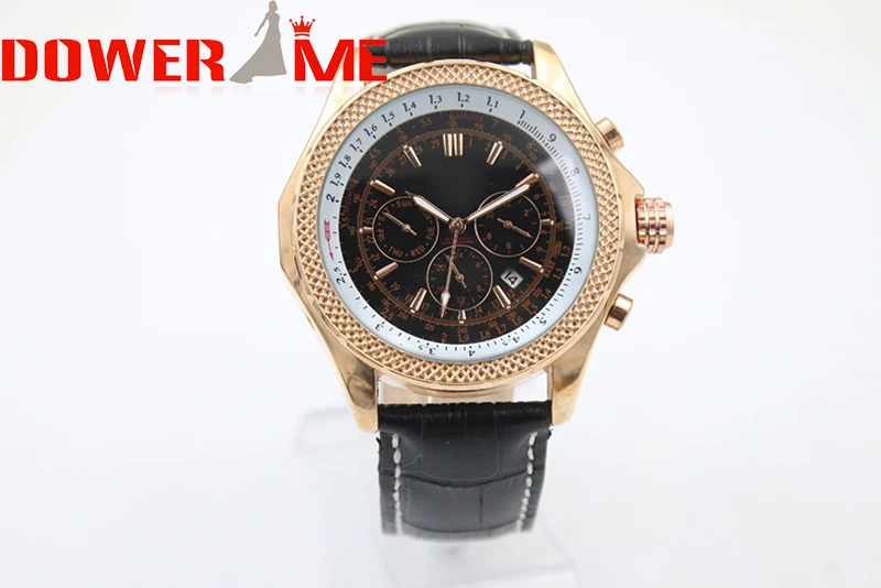 Dower Me новый мужчины черный/белый циферблат Бизнес Движение часы Tourbillon Bentley 1884 Black