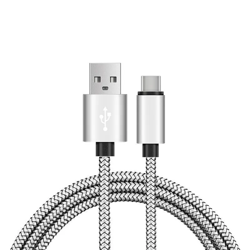 Телефон Батарея Зарядное устройство адаптер 0,25 м/1 м/2 м Тип usb C провод для быстрой зарядки USB-C для Sony Xperia XZ/X L1 компактный/leecoletv Le 2/pro - Цвет: Серебристый