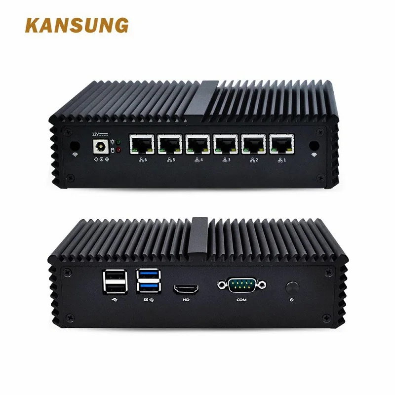 KANSUNG Мини ПК с Core i3 i5 i7 Pfsense AES-NI 6 Gigabit NIC маршрутизатор брандмауэра Поддержка Linux Ubuntu ПК без вентилятора