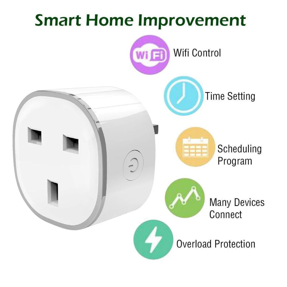 RGB Smart Plug Light UK Work Pop беспроводной wifi Пульт дистанционного управления Умный дом Голосовое управление смарт с Alexa Google Home