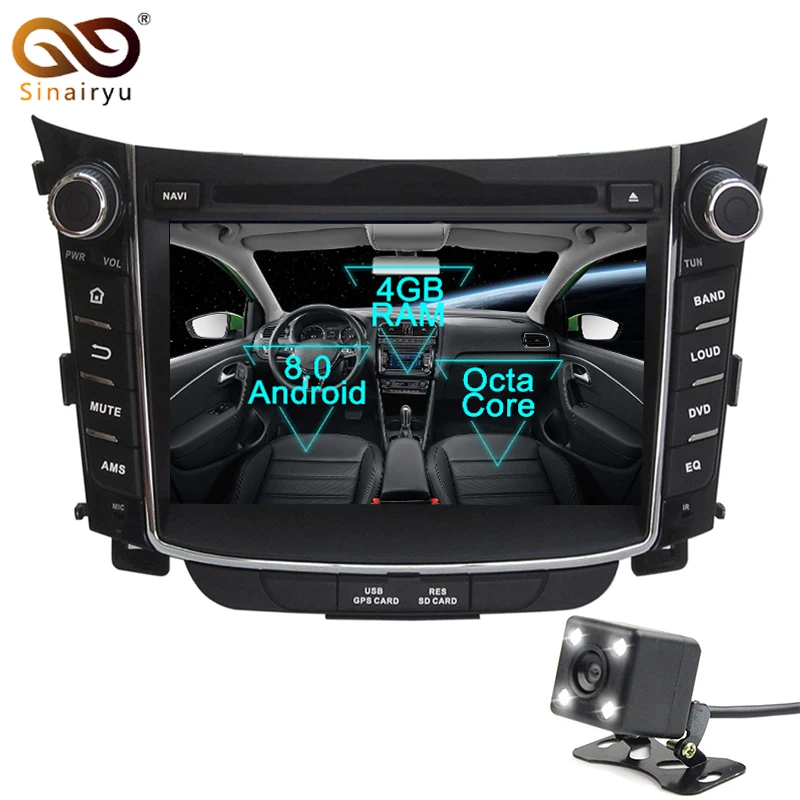

Sinairyu 2Din Android 8.0 Octa Core Car DVD Player for Hyundai i30 2011 2012 2013 2014 GPS Navigation Radio Stereo Headunit WIFI