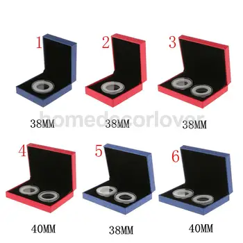 

Fancy Single/ Double Coin Holder Display Case for 38MM/40MM Commemorative Coins Collectors Gift Box