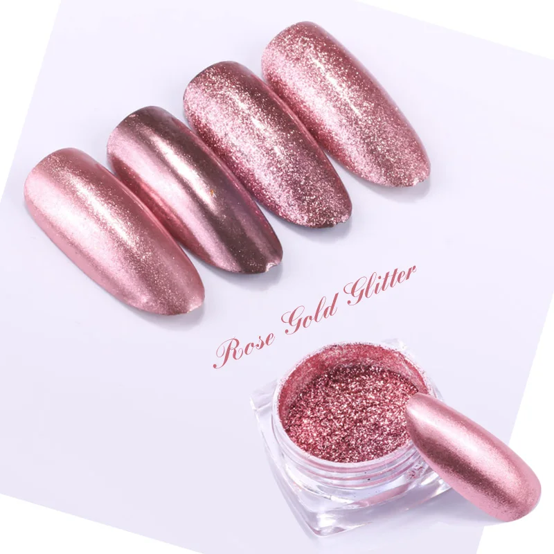 

1PC Mirror Glitter Powder Rose Gold Chrome Pigment Powder For Nail Manicure Polish UV Gel Shinning Glitters Dust Decorations DIY