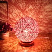 220 В ЕС вилка шпагат Плетеный светодиодный стол настольная лампа с регулируемой яркостью ночник для спальни украшение ночник креативный подарок на день рождения