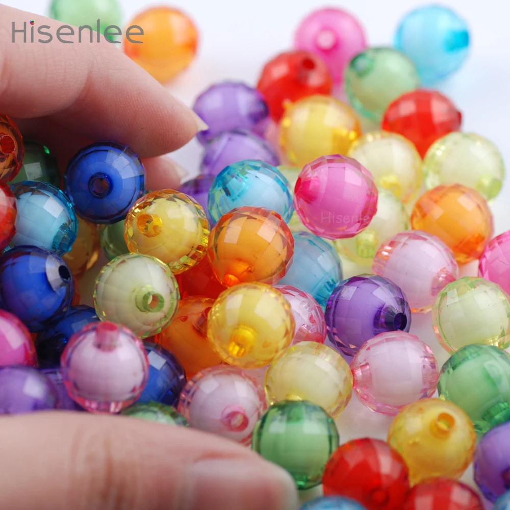 

Mixed Color Acrylic Earth Faceted Bead In Bead Mixed 8MM 10MM 12MM 14MM 16MM 18MM 20MM Children's diy beaded toy
