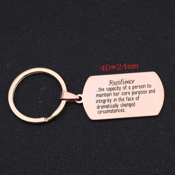 

Engraved The Capacity Of A Person To Maintain Her Core Purpose And Integrity In The Face Of... Inspirational Key Ring Gift