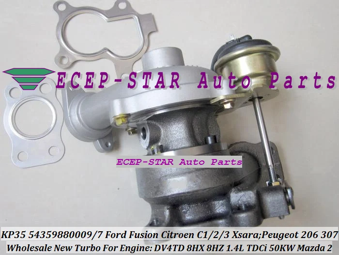 KP35 54359880009 54359880007 Turbocharger For Ford Fusion Citroen C1 C2 C3 Xsara Mazda 2 PEUGEOT 206 307 1.4L TDCi DV4TD 8HX 8HZ (2)