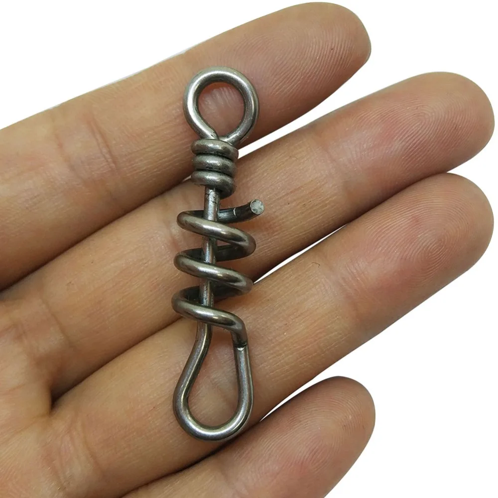 INFOF 50pcs Swivels Fishing Connector Screwed Snap Swivel Hook Sea