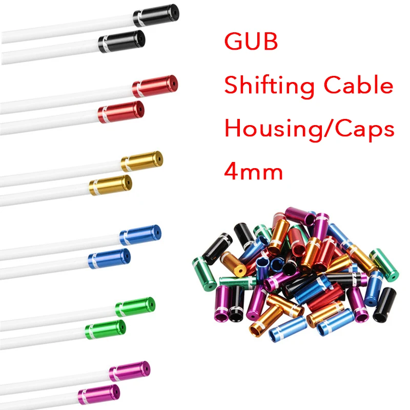 

GUB 100pcs Set 4mm Mountain Road Bike Bicycle Cycling MTB Shifte Wire Cable Line Gear Shift Bike Cable Cap Cover Sets Kit Caps