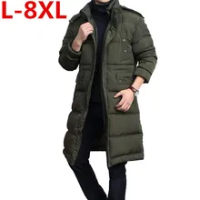 Grande taille long hiver hommes marque coton Printemps manteau Nouveau Qualite noir Armee vert bleu vers le bas Parkas hommes
