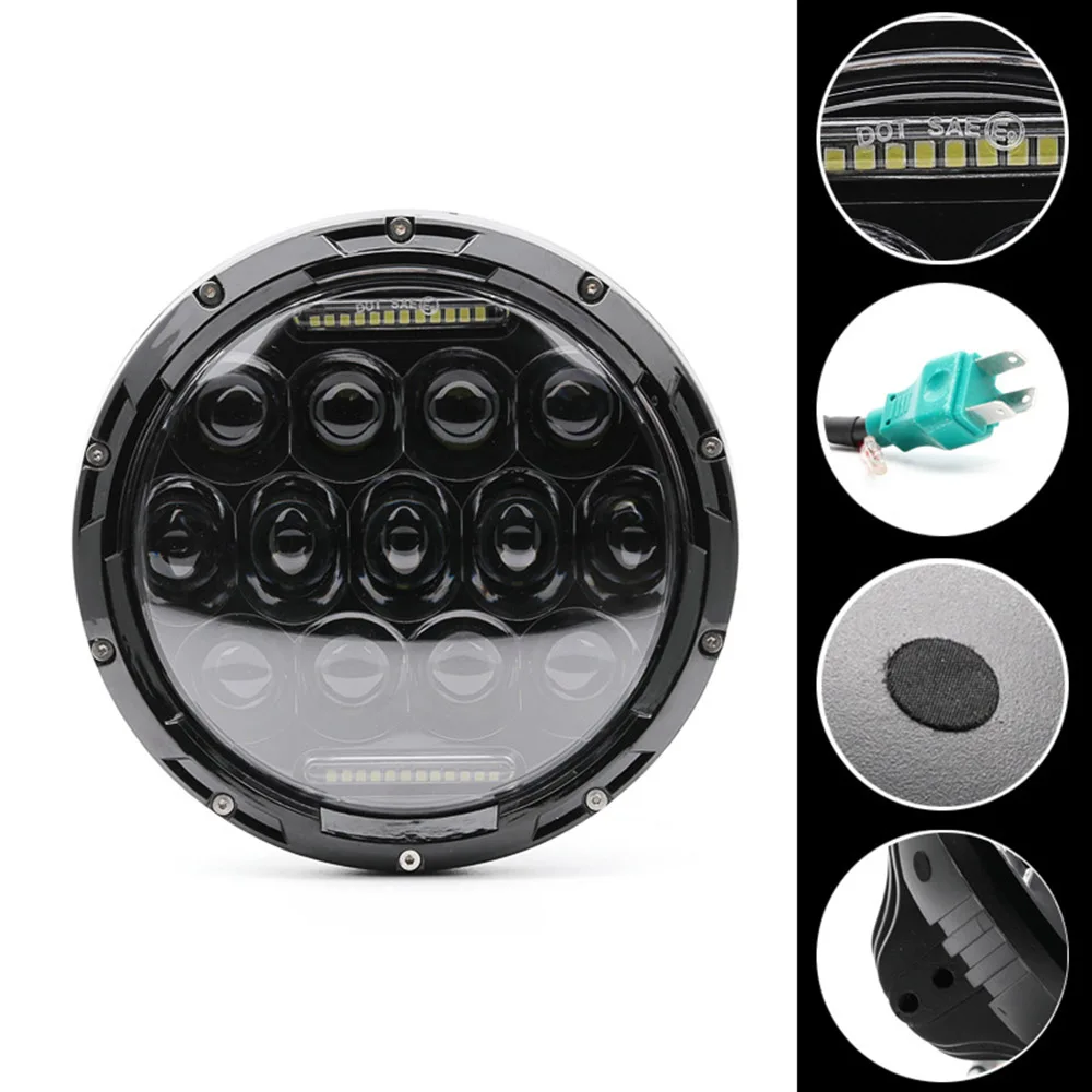 

1pc 75W For Wrangler headlights 7 inch led car modified headlights High Quality