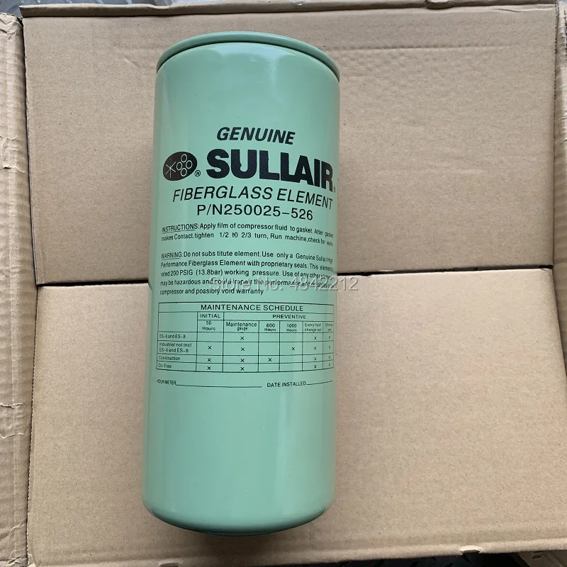 

Free shipping 2pcs/lot OEM/genuine Sullair screw air compressor fuel filter fiberglass oil filter element 250025-526