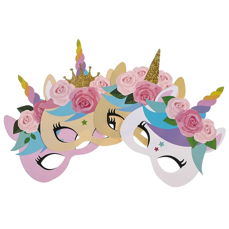 12PCS/set Horse Face Mask Baby Party Masks Horse Theme Face Masks