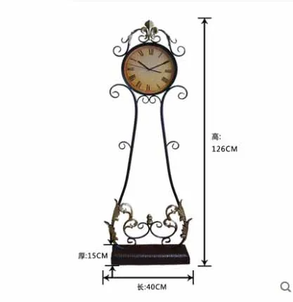 Big Size Retro Floor Clock Vintage Metal Floor Clocks Living Room Large Antique Color Iron Round Clock For Bed Room decoration Big Size Retro Floor Clock Vintage Metal Floor Clocks Living Room Large Antique Color Iron Round Clock For Bed Room decoration