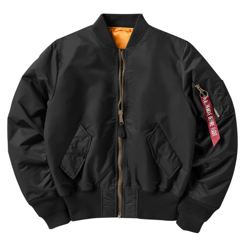 Весеннее тонкое классическое пальто-бомбер для мужчин Ma1 Polit Куртки Водонепроницаемые мужские s Windrunner Ретро стоячий воротник Осенняя мужская одежда - Цвет: Black Bomber Jacket