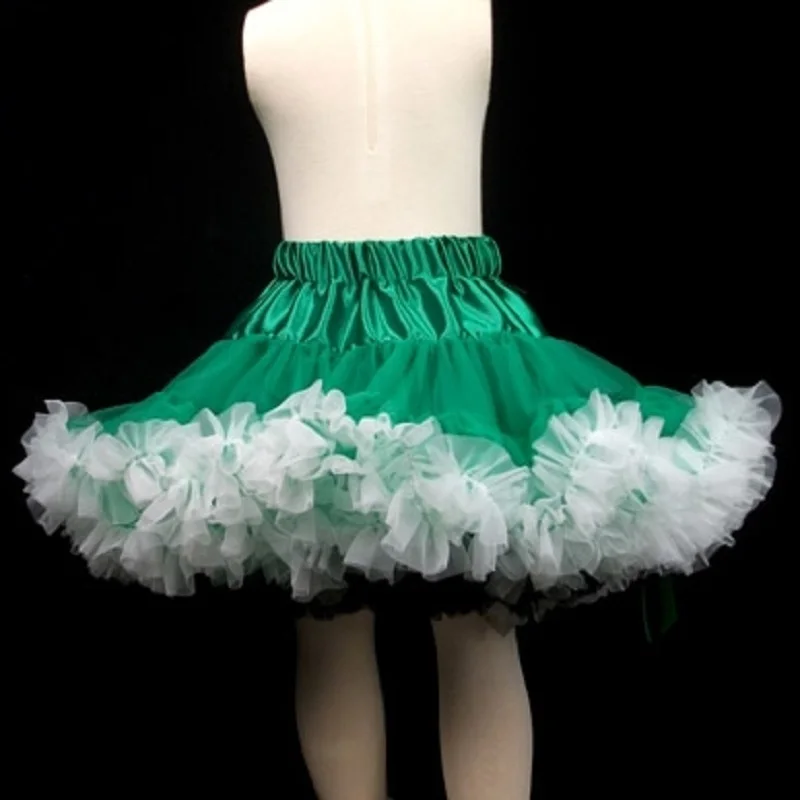 

Green Rainbow tutu for baby Girls birthday and Christmas Pettiskirt patchwork chiffon petticoat for infant girl