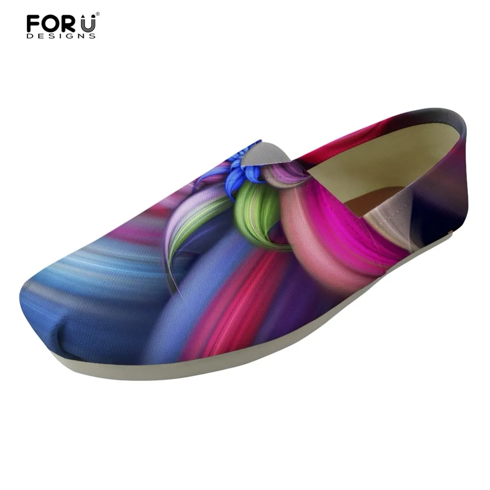 

FORUDESIGNS Women's Unique Flower Pattern Casual Loafers Summer Comfortable Light Walking Canvas Shoes for Student Women Lazy