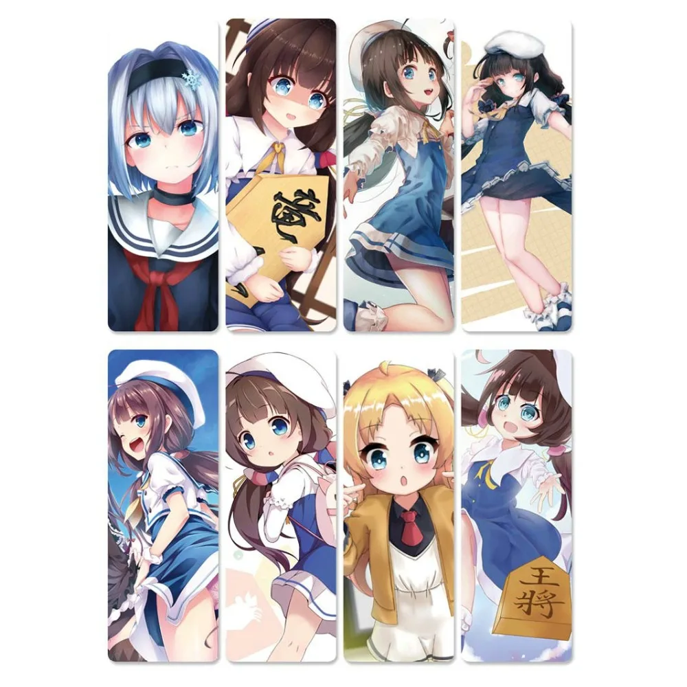 

8PCS/Sheet Cute Ryuoh no Oshigoto! Anime Bookmarks Transparent PVC Plastic Cartoon Bookmark Colorful Student Bookmakers