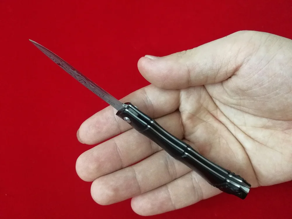 Grady Fung версия jonnyjamie UK ручка 1 Мини карманный складной нож VG10 Дамасская сталь лезвие черная деревянная ручка EDC армейский нож s