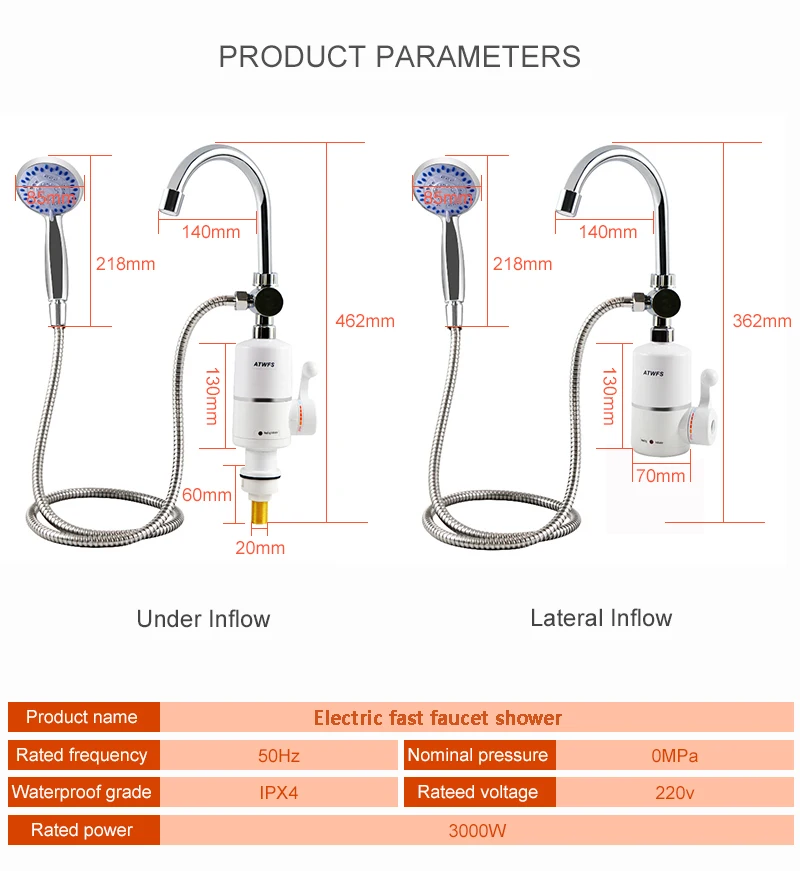 Кран для горячей воды, душевой водонагреватель, Электрический проточный водонагреватель, кран, быстрый нагрев, обогреватели для ванной комнаты, 3000 Вт, 220 В