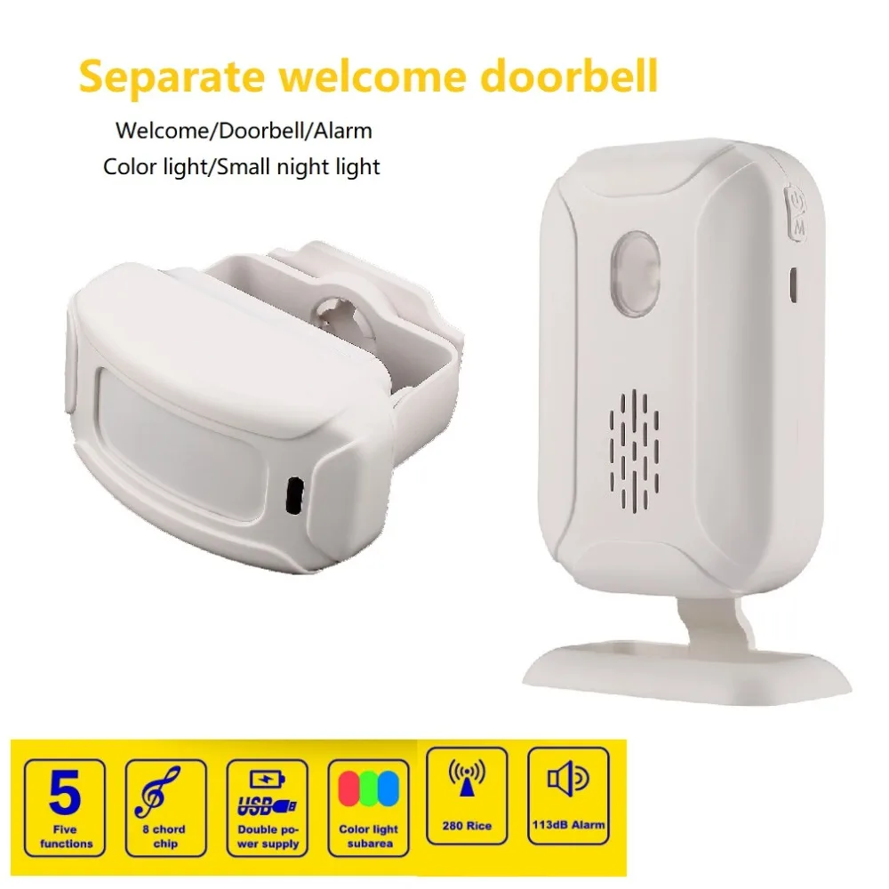 

36 Ringtones Wireless Doorbell PIR Shop Store Home Security Welcome Chime Motion Sensor Infrared Detector Entry Doorbell Alarm