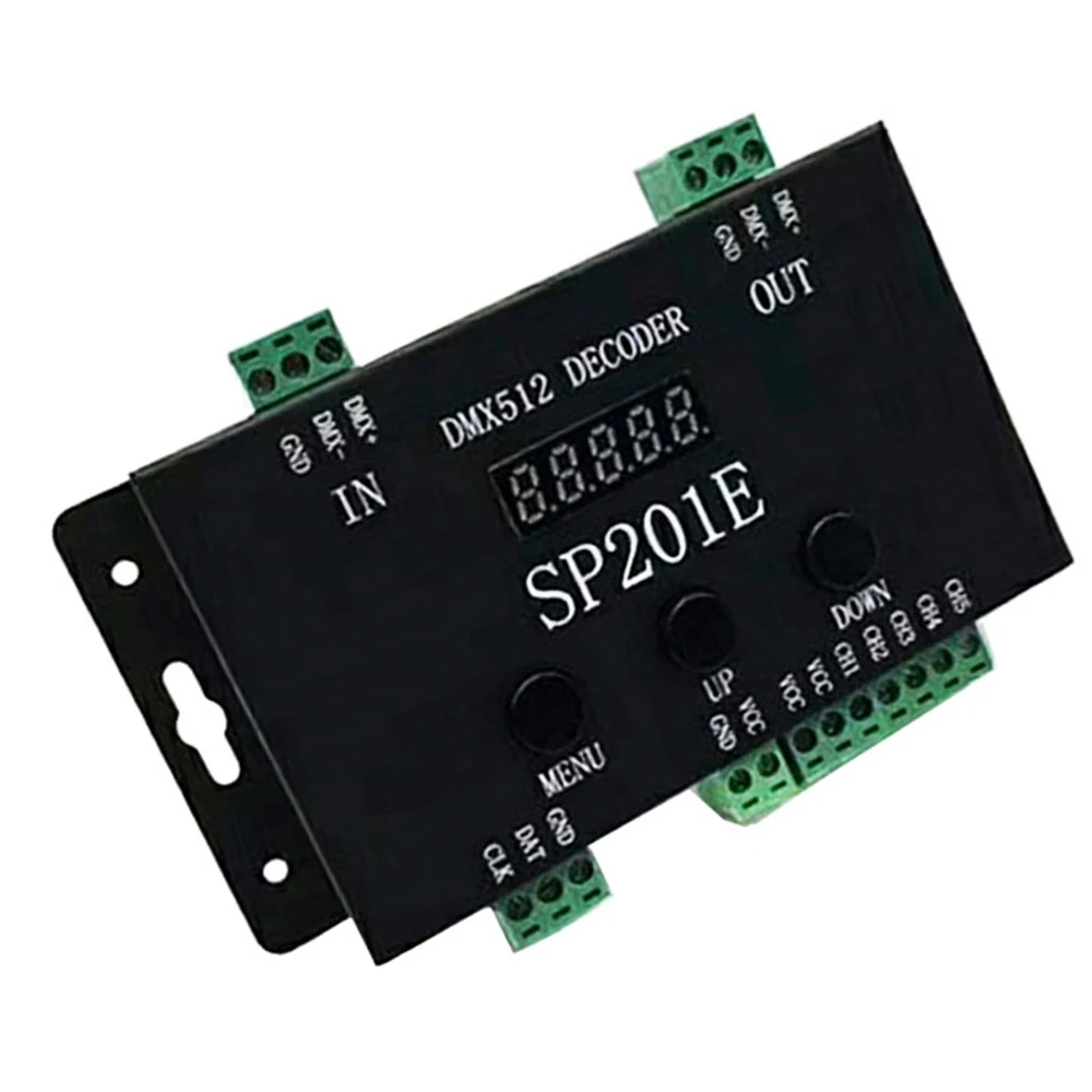 

SP201E DMX Decoder DMX-SPI Signal Convertor For TM1804/TM1809/WS2811/UCS1903 Led Strip Light