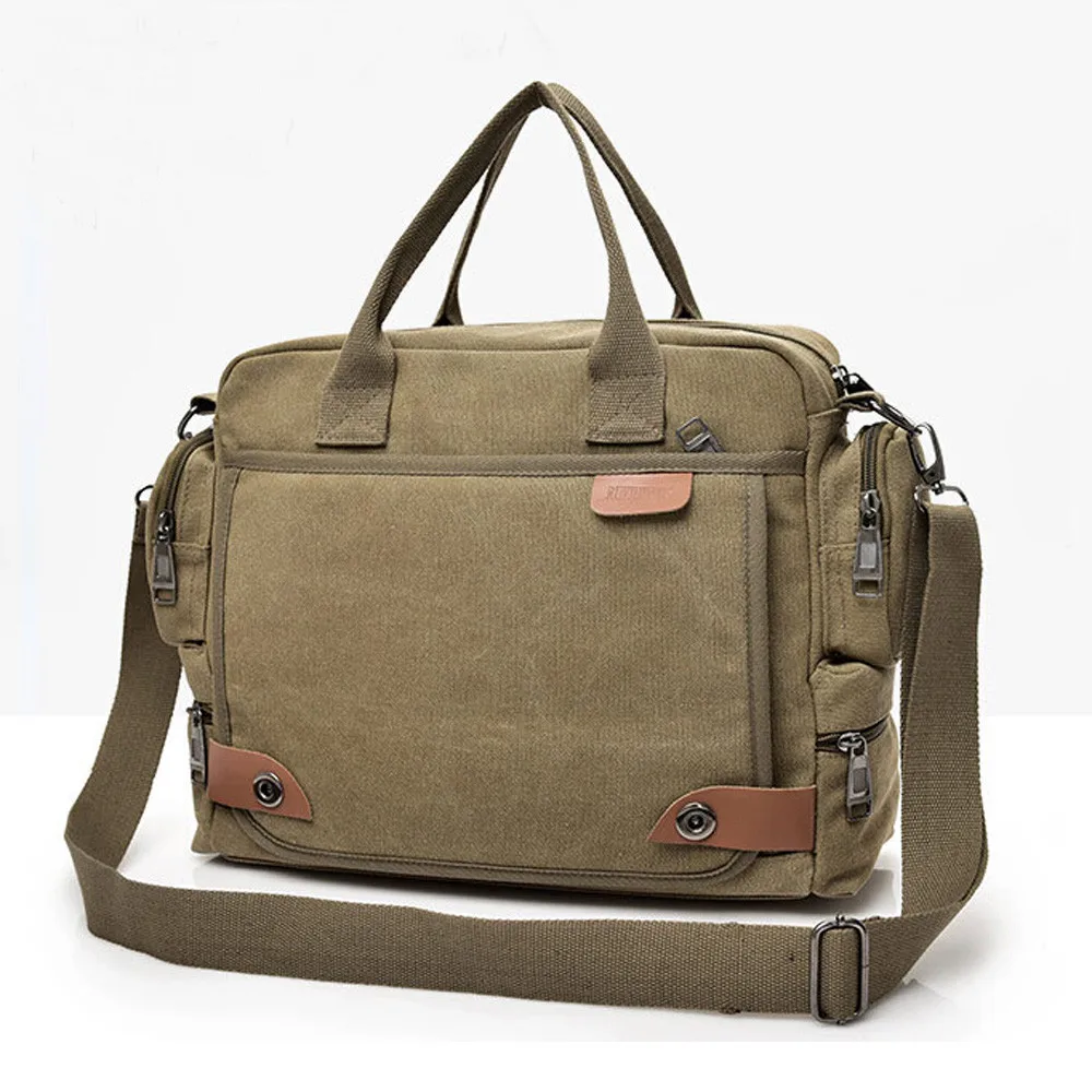 Canvas Men's Shoulder Bags Office Briefcase Casual Handbags Male