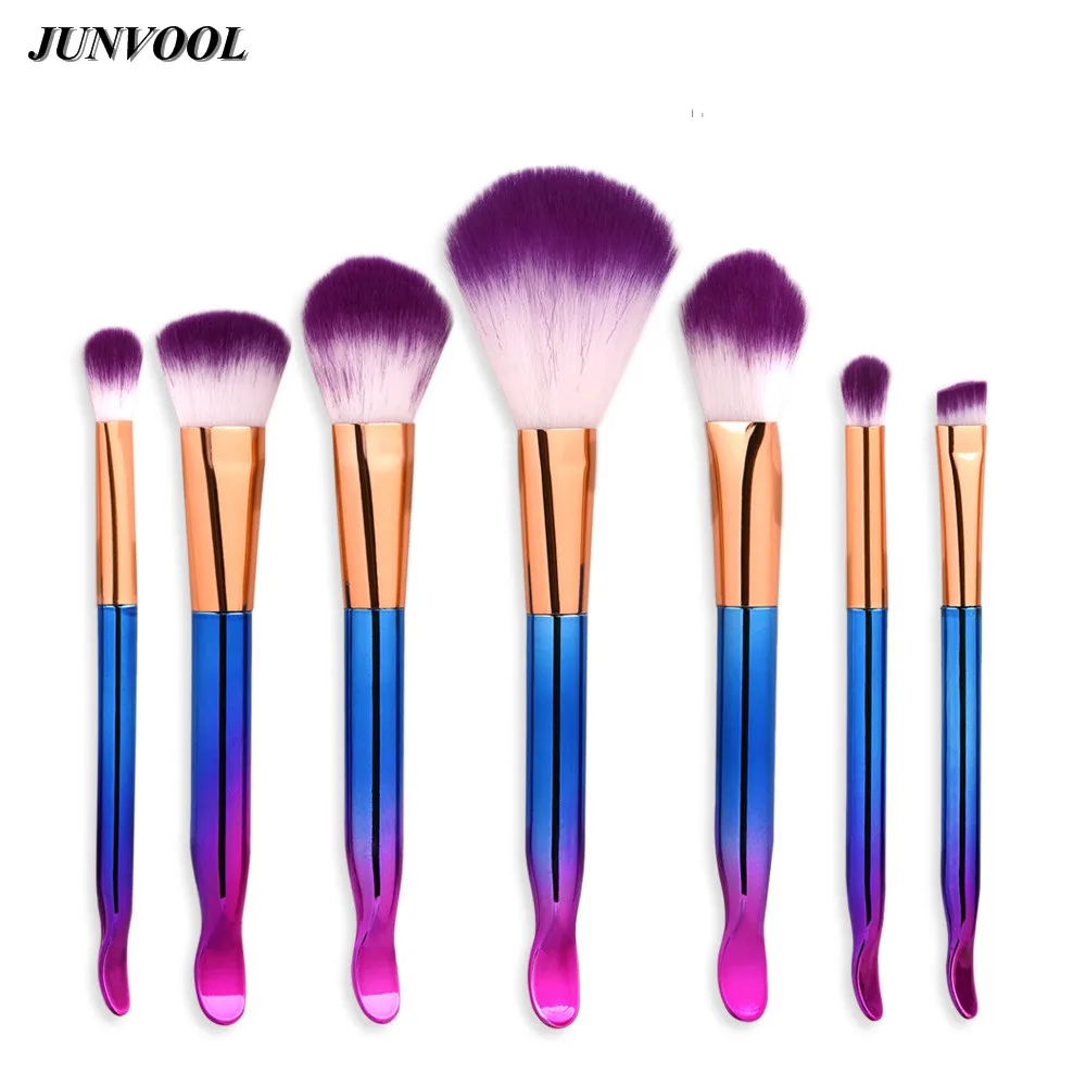 Buy Portable Make Up Brushes 7pcs Purple Cosmetic