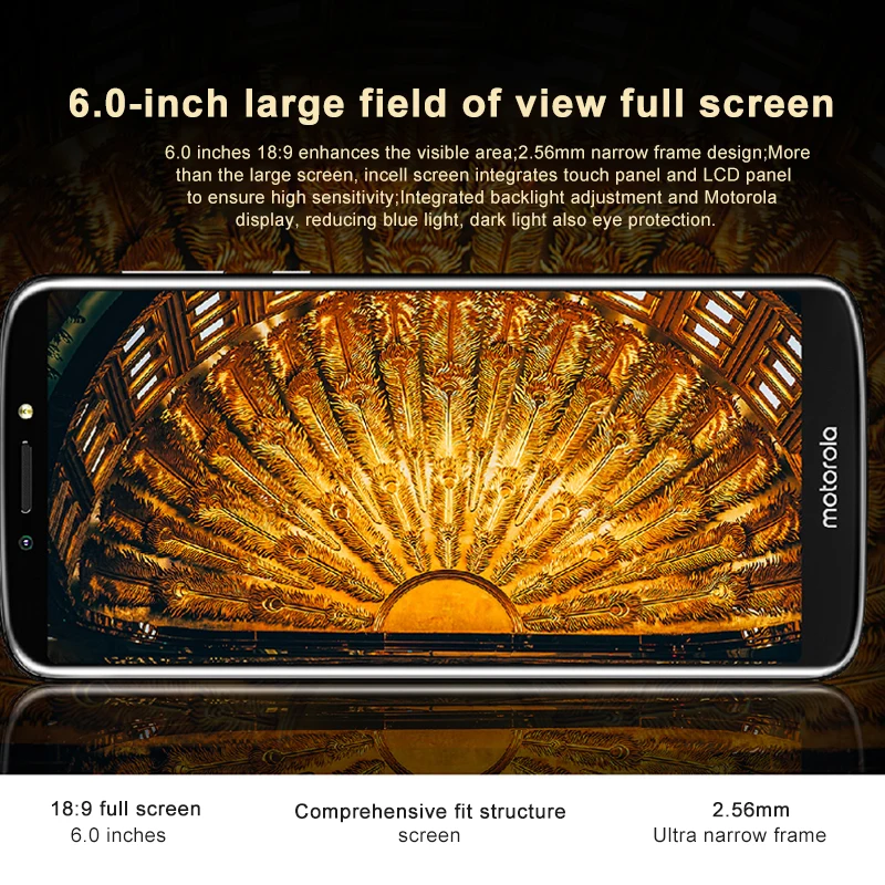 Original MOTO E5 PLUS 4G LTE Smartphone 6.0 Inch 4GB RAM 64GB ROM Dual Camera Snapdragon 430 Octa Core 1.4GHz ZUI 3.5 5000mAh