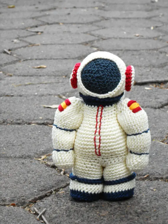 

amigurumi spaceman Astronaut rattle toy