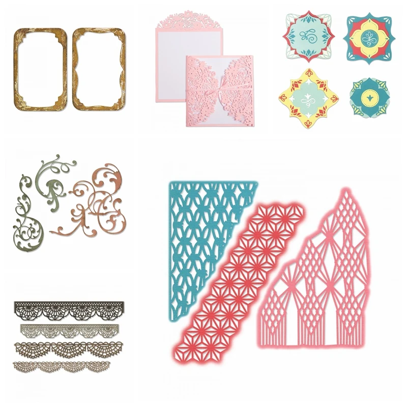 

Mixed Lace Frame Rectangle Metal Cutting Dies DIY Template Paper Card Album Making Embossing Stencil Handicraft Decoration Dies