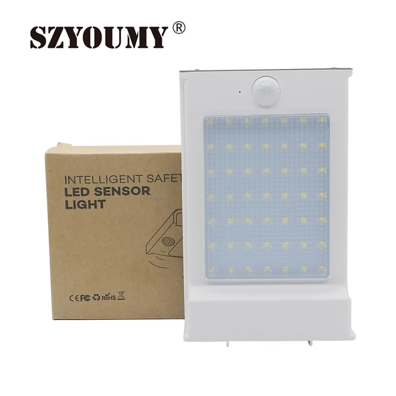 

SZYOUMY 49 LED Solar Lamp Light Powered Motion Sensor Wall Light Outdoor Waterproof Garden Security Lamp White