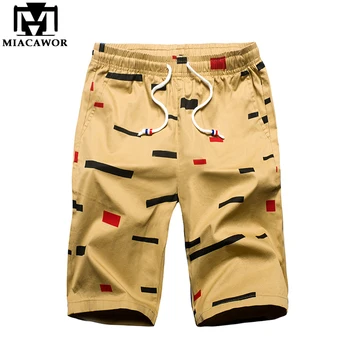 

MIACAWOR 2019 New Summer Casual Shorts Men Cotton Surfboard Shorts Fashion Bermuda Masculina Mens Clothing K801