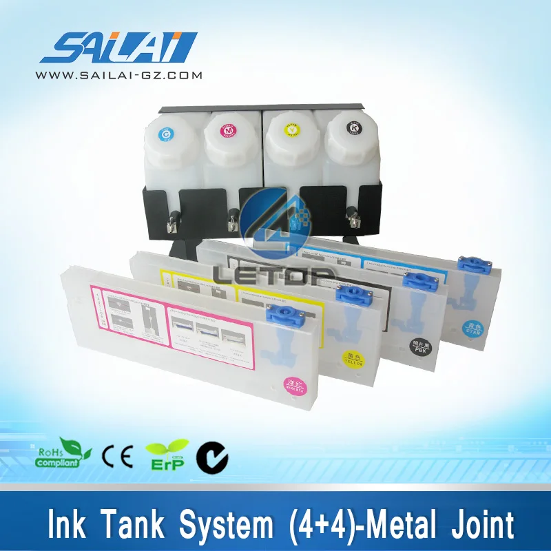 

Printer Continuous Ink Supply System 4 Ink Pot 4pcs 220ml Ink Cartridge For Solvent Printer